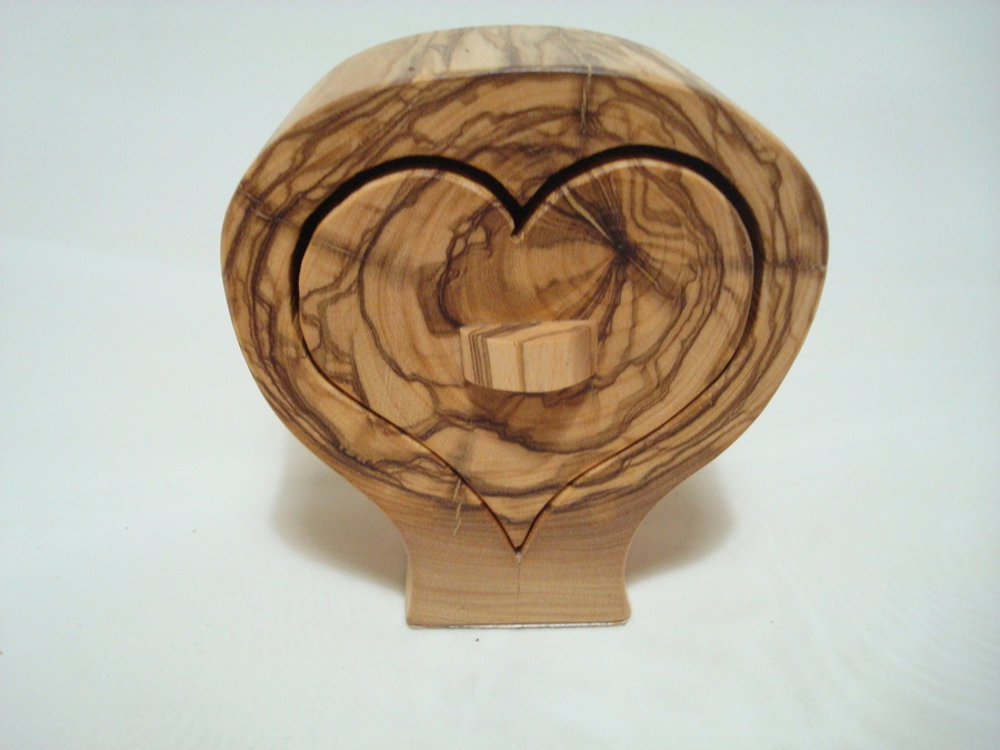Corazón de Madera de Olivo, 7x5cm