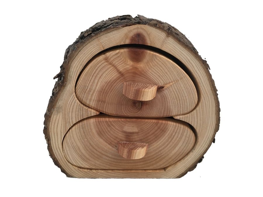 Joyero de madera de Sabina, 9x9x6cm